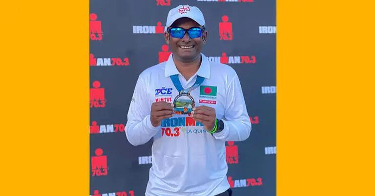 অর্ধ দূরত্বের আয়রনম্যান ৭০.৩ প্রতিযোগিতা সফলভাবে শেষ করেছেন বাংলাদেশের ট্রায়াথলেট মো. আল আমিন মিয়া